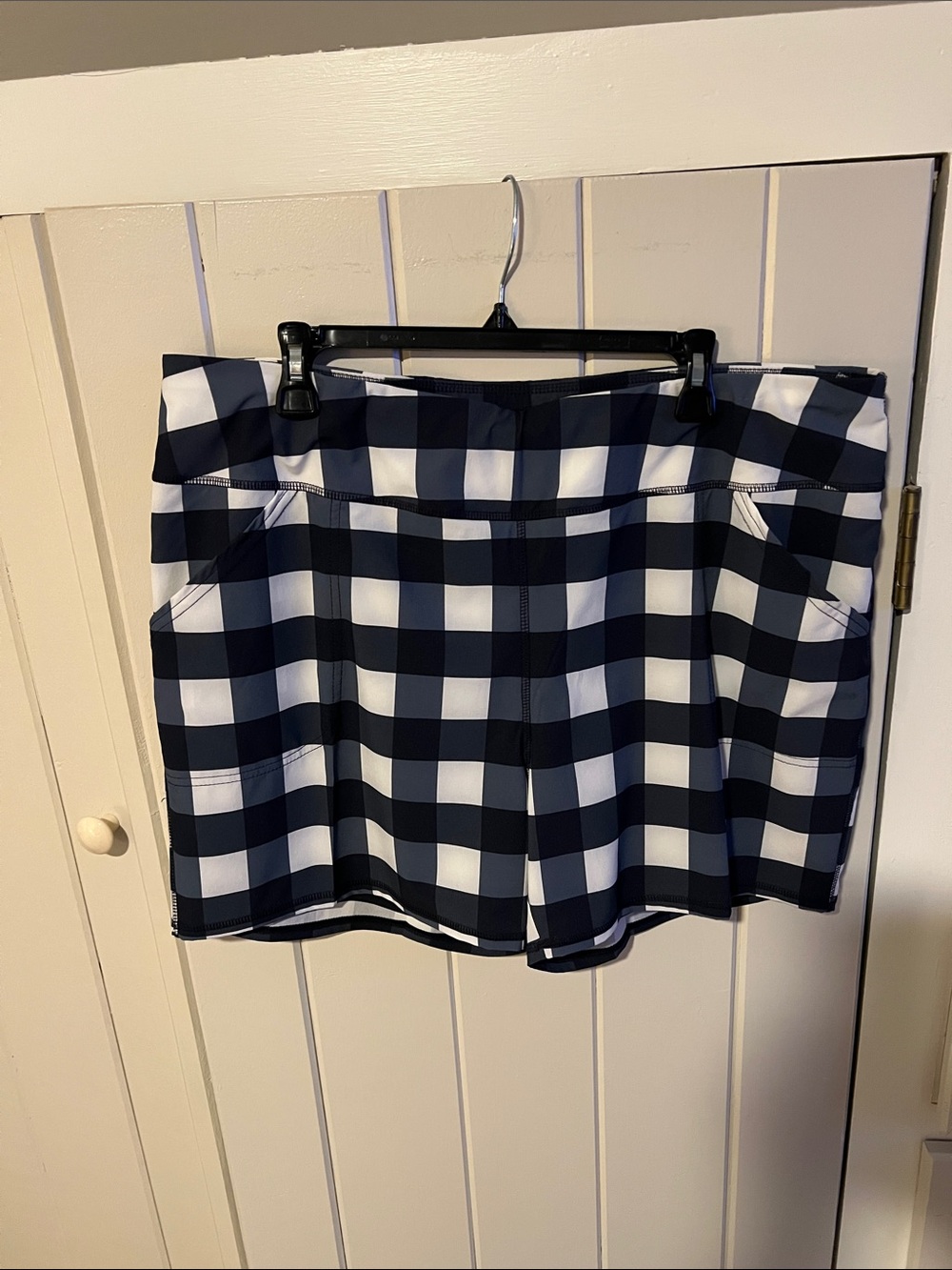 Black, Gray and White Gingham Golf Shorts